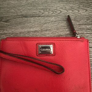 Calvin Klein Red Wristlet Clutch
